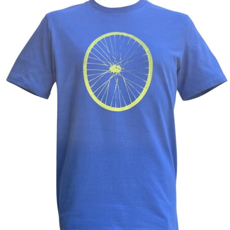 bio t-shirt heren fietswiel blauw