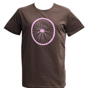 bio t-shirt heren fietswiel bruin