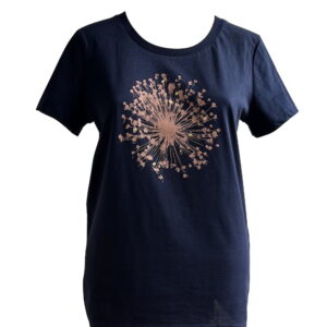 bio t-shirt dames allium navy fit ronde hlas